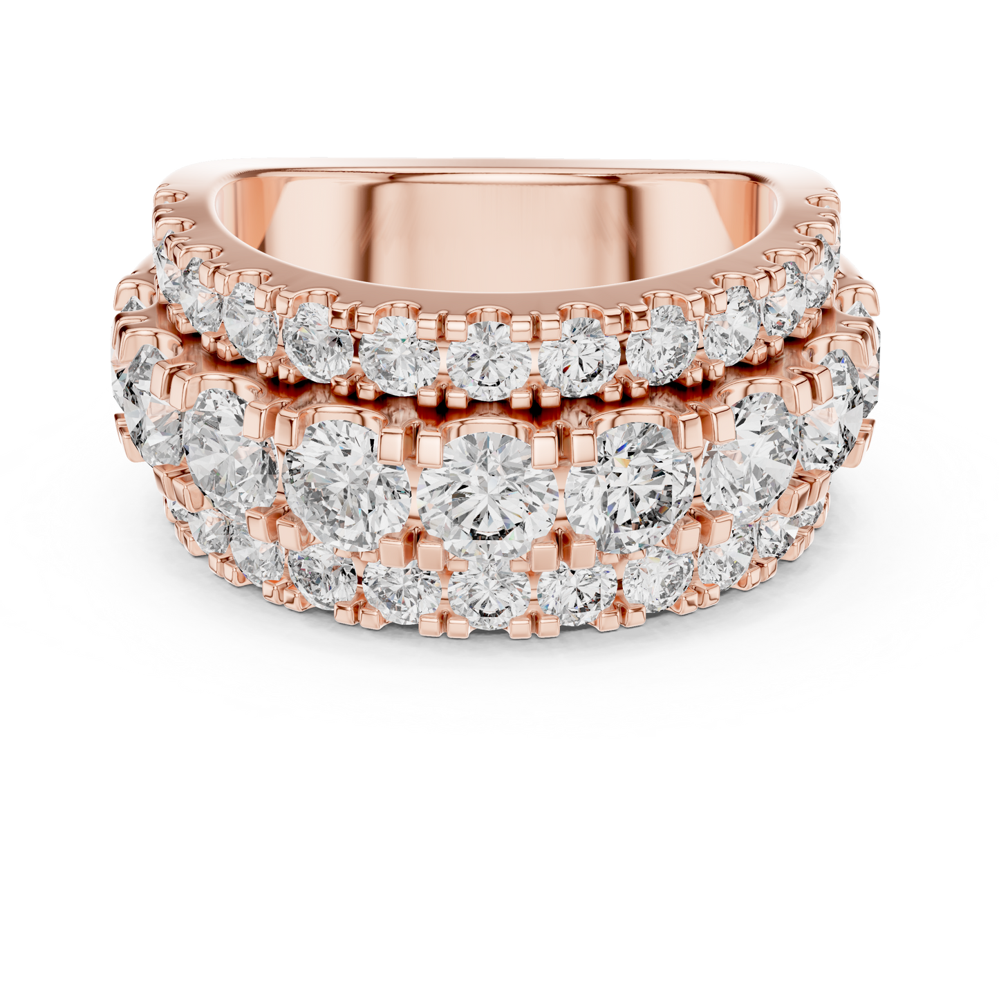 OpaluxeStack™ Layered Diamond Band – Wide Triple Row Ring • Couture-Inspired Anniversary Gift