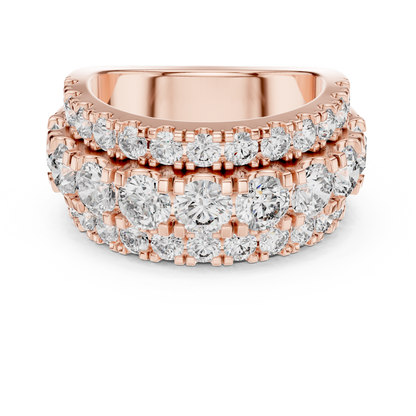 OpaluxeStack™ Layered Diamond Band – Wide Triple Row Ring • Couture-Inspired Anniversary Gift