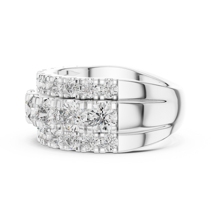 OpaluxeStack™ Layered Diamond Band – Wide Triple Row Ring • Couture-Inspired Anniversary Gift