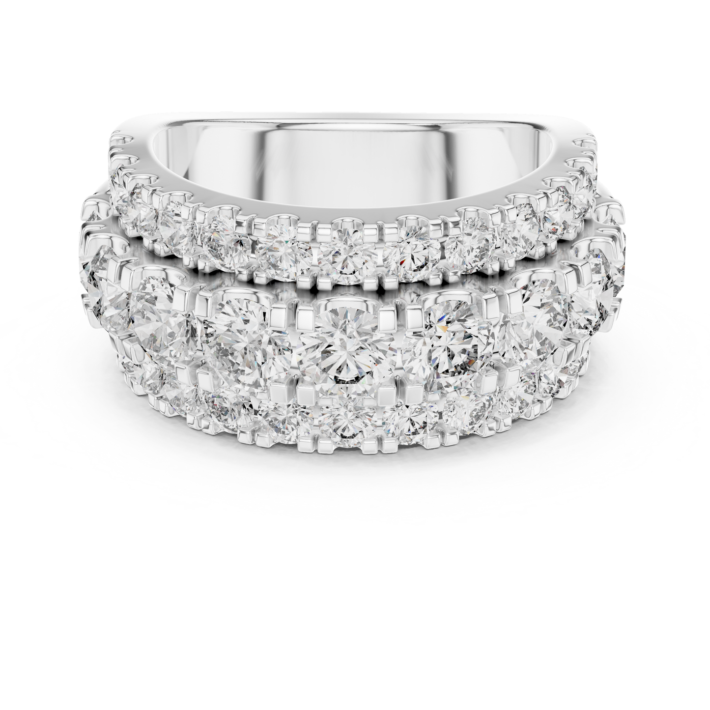 OpaluxeStack™ Layered Diamond Band – Wide Triple Row Ring • Couture-Inspired Anniversary Gift