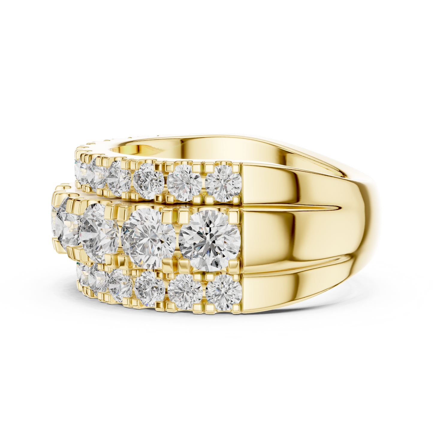 OpaluxeStack™ Layered Diamond Band – Wide Triple Row Ring • Couture-Inspired Anniversary Gift