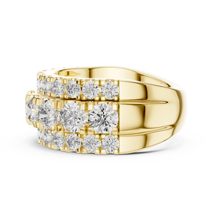 OpaluxeStack™ Layered Diamond Band – Wide Triple Row Ring • Couture-Inspired Anniversary Gift