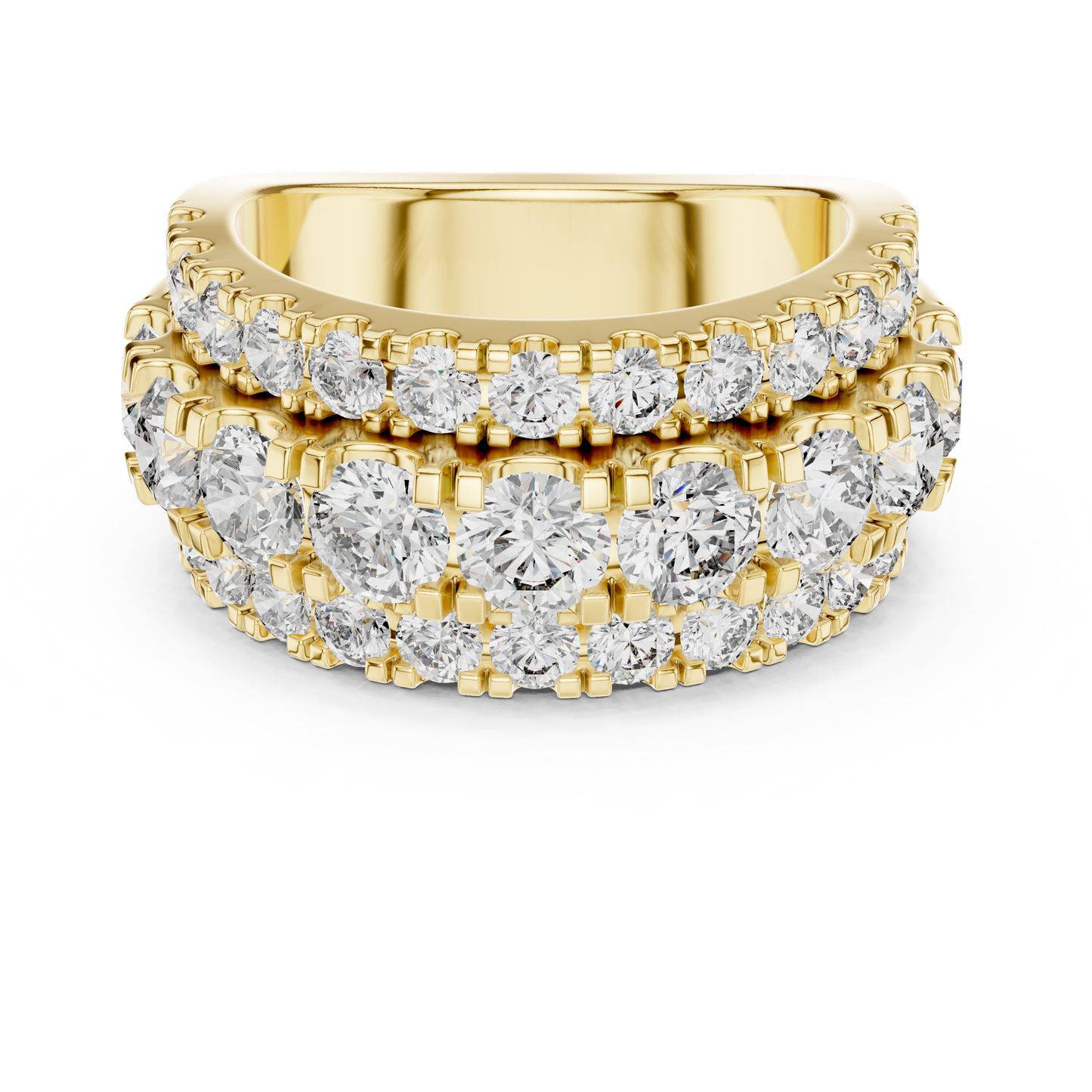OpaluxeStack™ Layered Diamond Band – Wide Triple Row Ring • Couture-Inspired Anniversary Gift