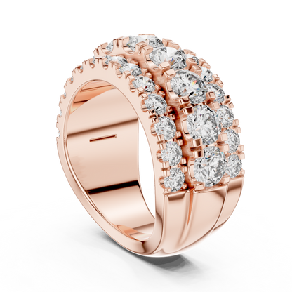 OpaluxeStack™ Layered Diamond Band – Wide Triple Row Ring • Couture-Inspired Anniversary Gift