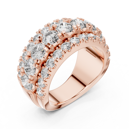 OpaluxeStack™ Layered Diamond Band – Wide Triple Row Ring • Couture-Inspired Anniversary Gift