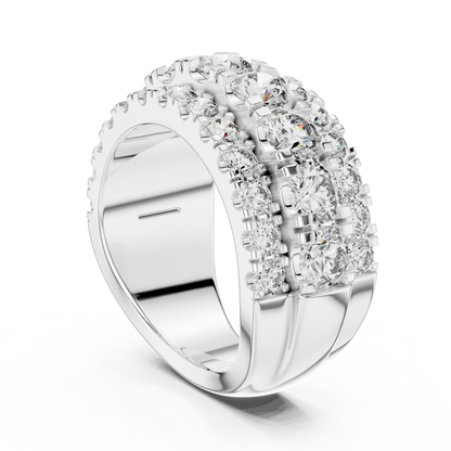 OpaluxeStack™ Layered Diamond Band – Wide Triple Row Ring • Couture-Inspired Anniversary Gift