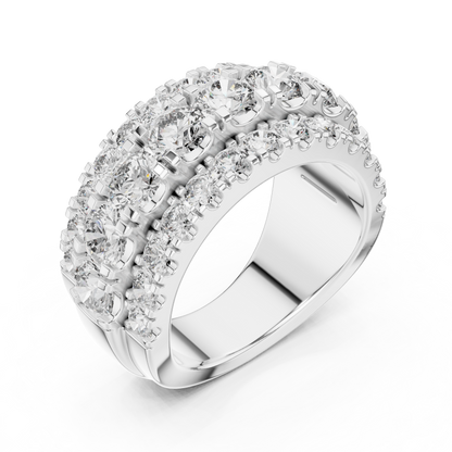OpaluxeStack™ Layered Diamond Band – Wide Triple Row Ring • Couture-Inspired Anniversary Gift