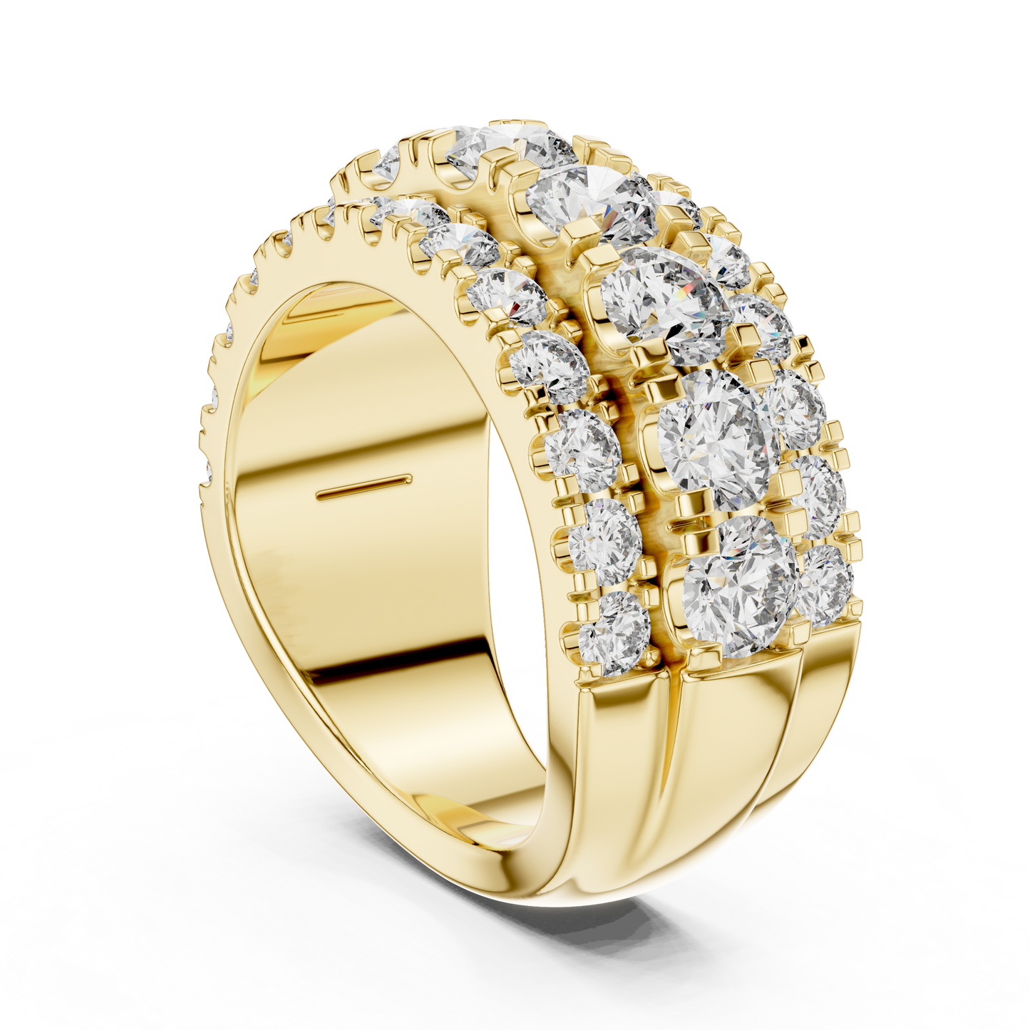 OpaluxeStack™ Layered Diamond Band – Wide Triple Row Ring • Couture-Inspired Anniversary Gift