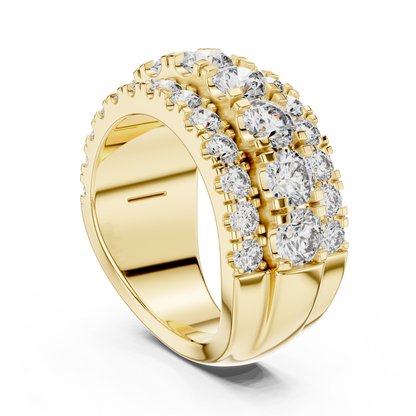 OpaluxeStack™ Layered Diamond Band – Wide Triple Row Ring • Couture-Inspired Anniversary Gift