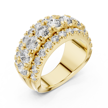OpaluxeStack™ Layered Diamond Band – Wide Triple Row Ring • Couture-Inspired Anniversary Gift