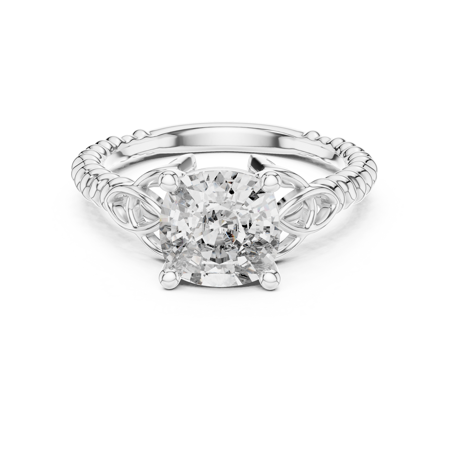 2.43Ct EtheriaArc™  Cushion Solitaire Ring – Air-Lift Setting • Clean Contour Silhouette