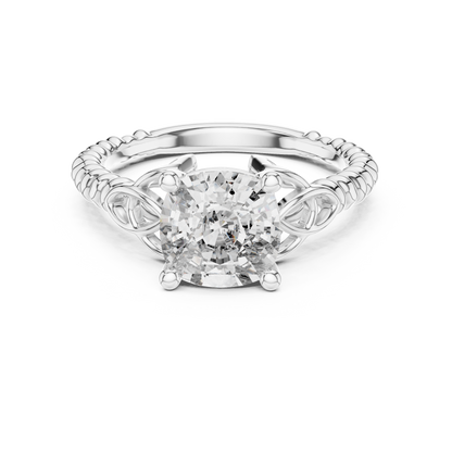 2.43Ct EtheriaArc™  Cushion Solitaire Ring – Air-Lift Setting • Clean Contour Silhouette