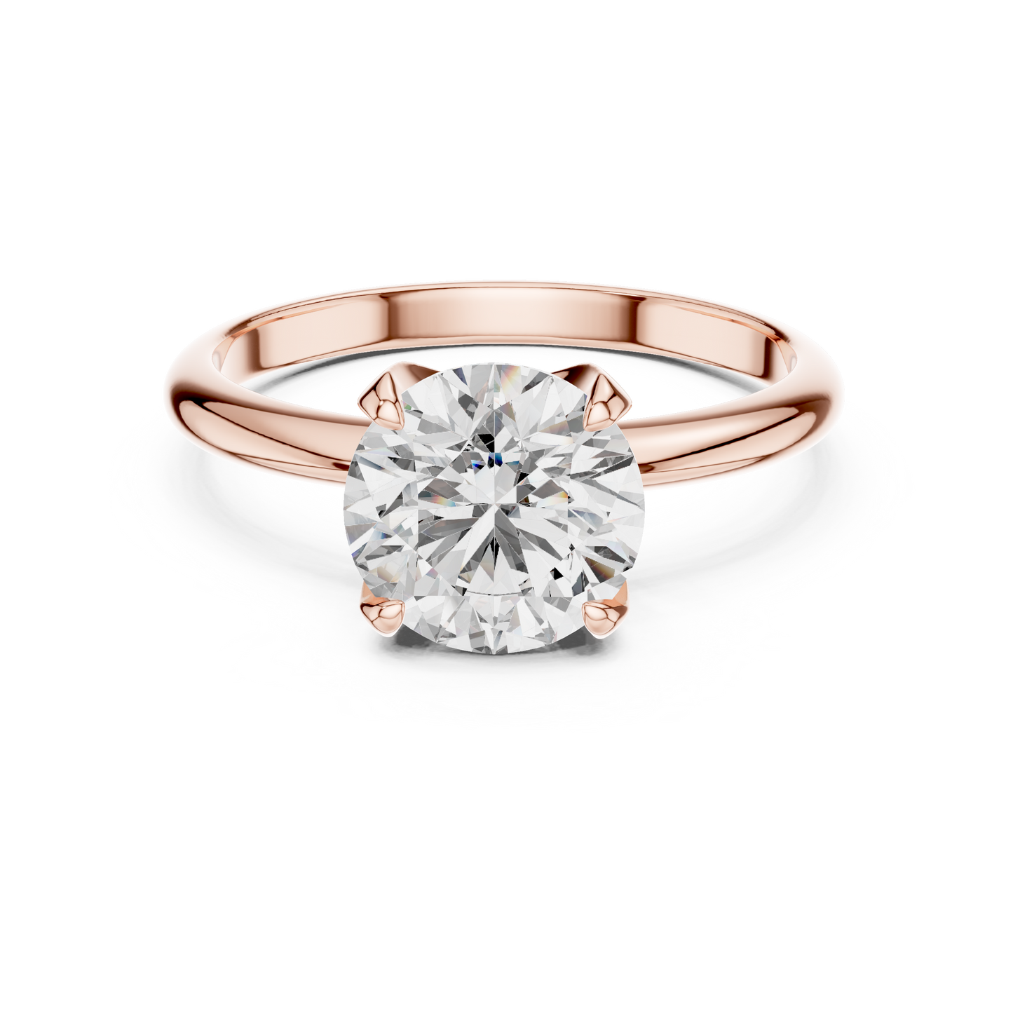 Architectural Solitaire Diamond Ring - Fluid Gold Comfort Form - Where Precision Meets Pure Romance
