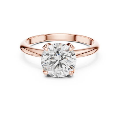 Architectural Solitaire Diamond Ring - Fluid Gold Comfort Form - Where Precision Meets Pure Romance