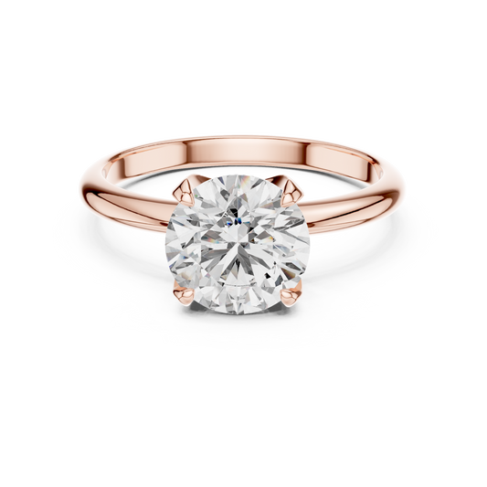Architectural Solitaire Diamond Ring - Fluid Gold Comfort Form - Where Precision Meets Pure Romance