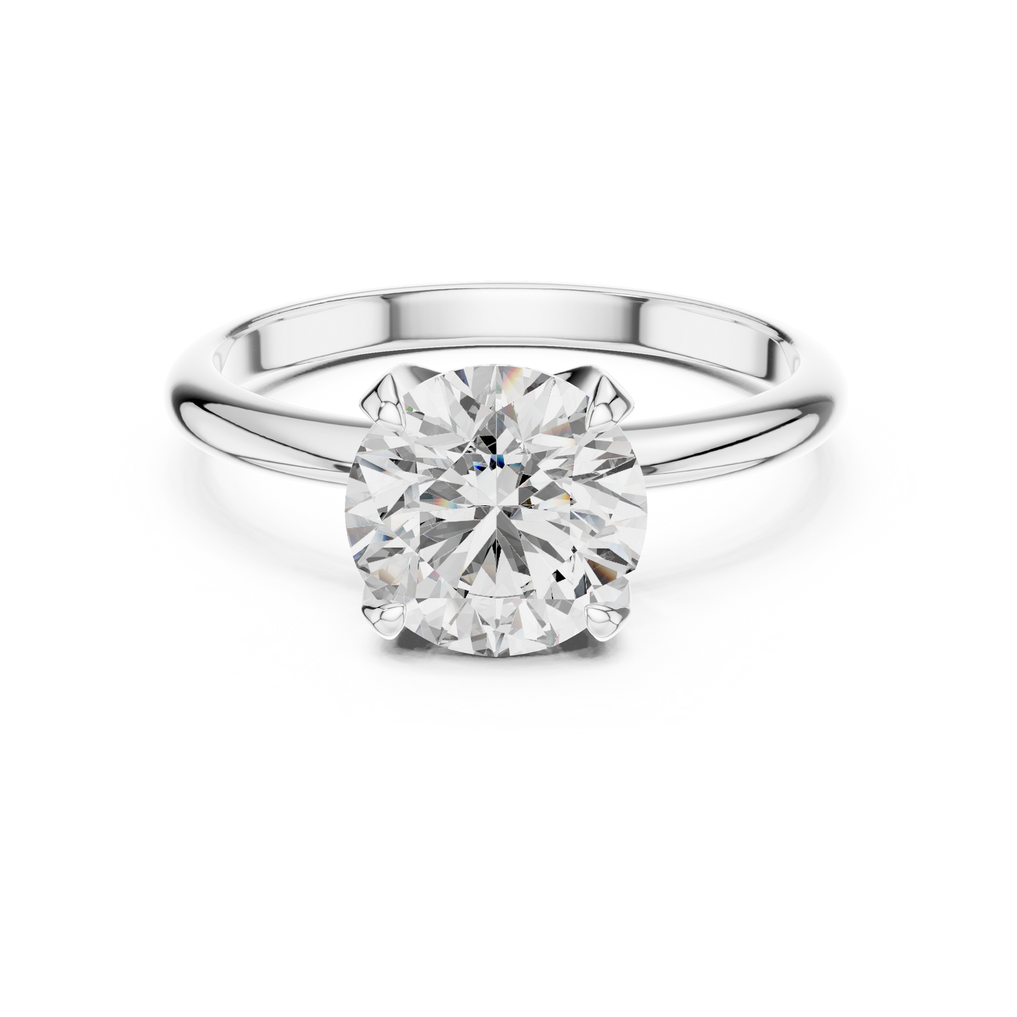 Architectural Solitaire Diamond Ring - Fluid Gold Comfort Form - Where Precision Meets Pure Romance