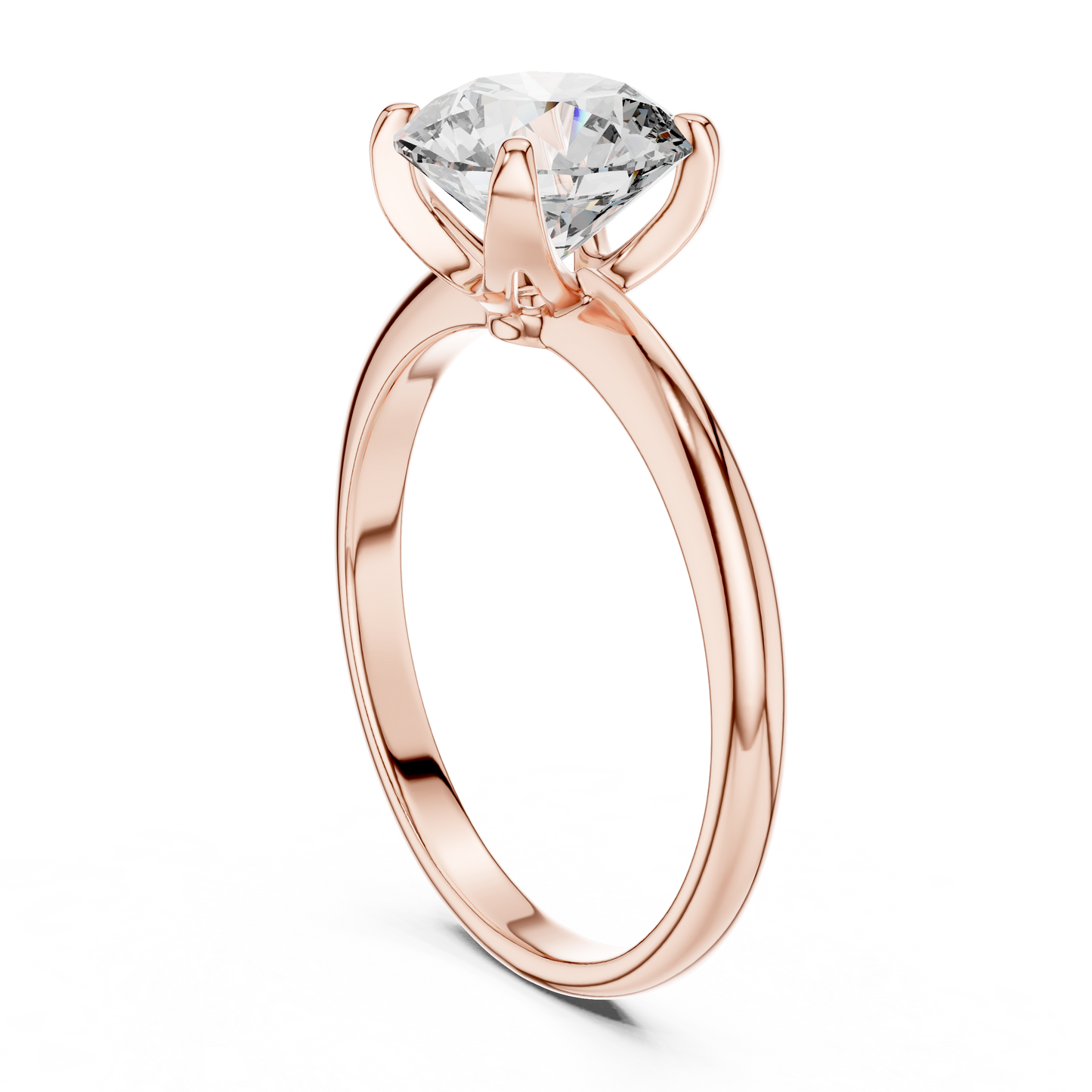 Architectural Solitaire Diamond Ring - Fluid Gold Comfort Form - Where Precision Meets Pure Romance