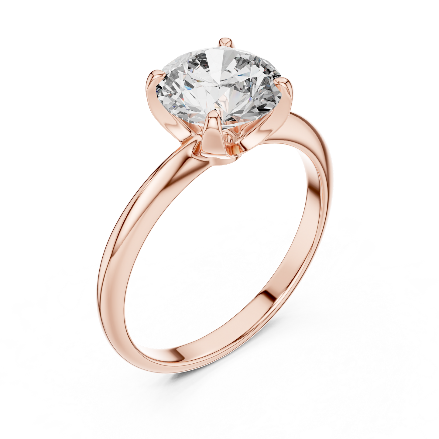 Architectural Solitaire Diamond Ring - Fluid Gold Comfort Form - Where Precision Meets Pure Romance