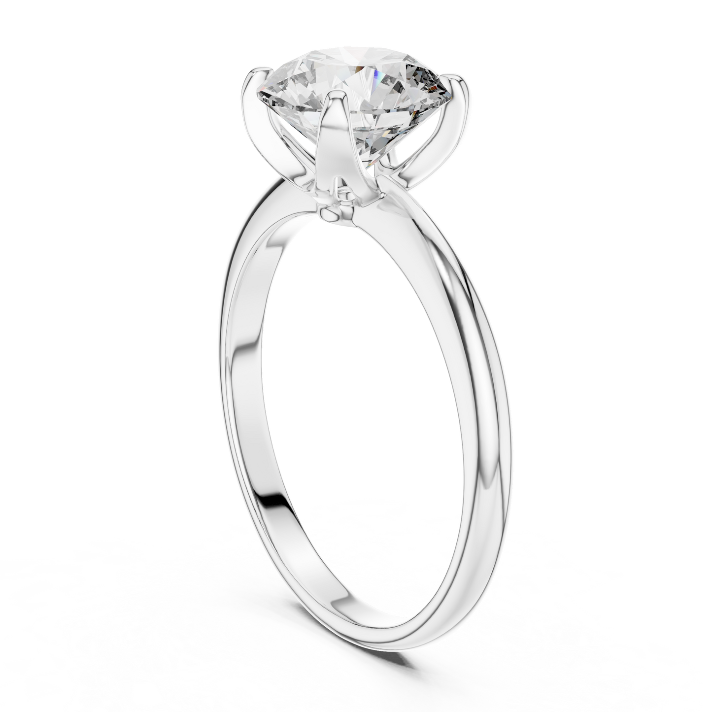 Architectural Solitaire Diamond Ring - Fluid Gold Comfort Form - Where Precision Meets Pure Romance