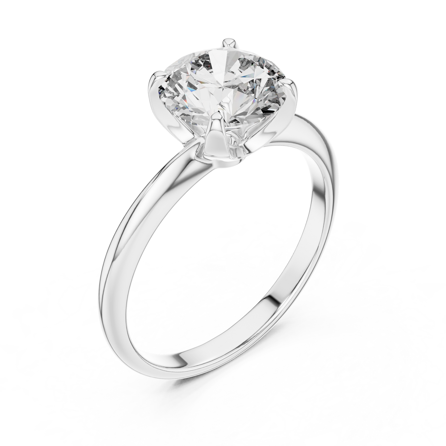 Architectural Solitaire Diamond Ring - Fluid Gold Comfort Form - Where Precision Meets Pure Romance