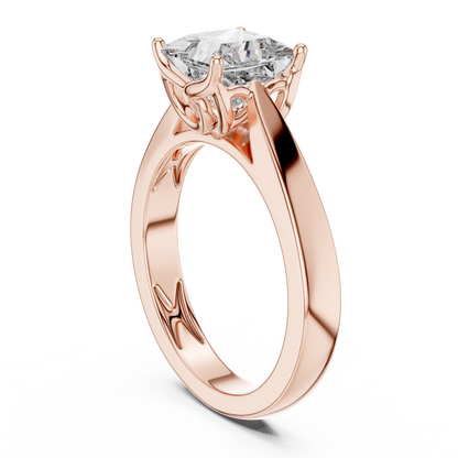 Collector Grade Princess Ring | Luxury Solid Gold Mounting | Investment Worth Engagement Jewelry