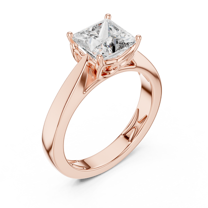 Collector Grade Princess Ring | Luxury Solid Gold Mounting | Investment Worth Engagement Jewelry