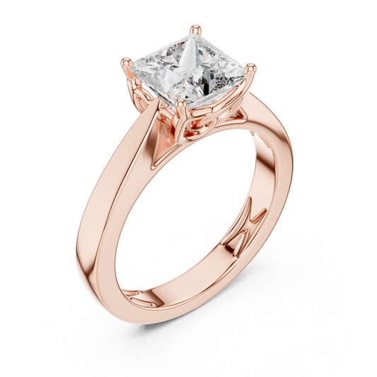 Collector Grade Princess Ring | Luxury Solid Gold Mounting | Investment Worth Engagement Jewelry
