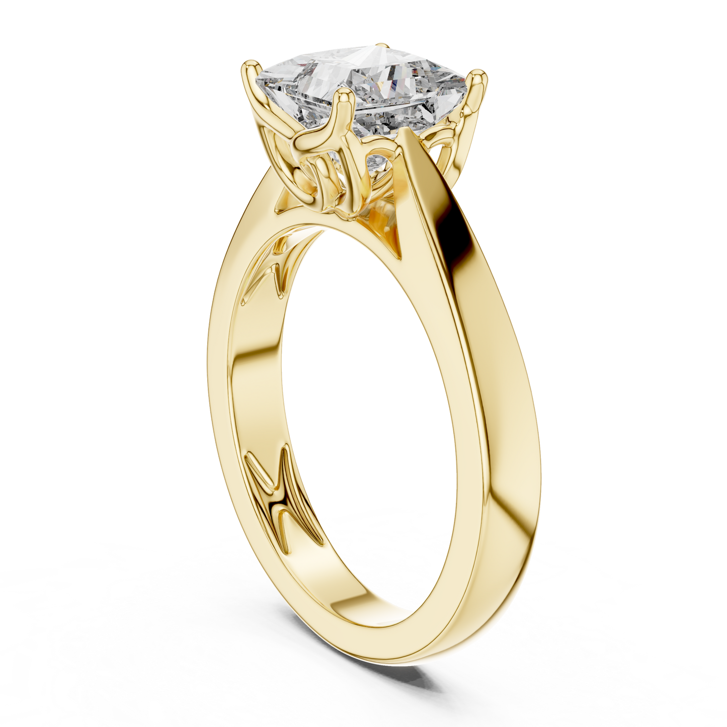 Collector Grade Princess Ring | Luxury Solid Gold Mounting | Investment Worth Engagement Jewelry
