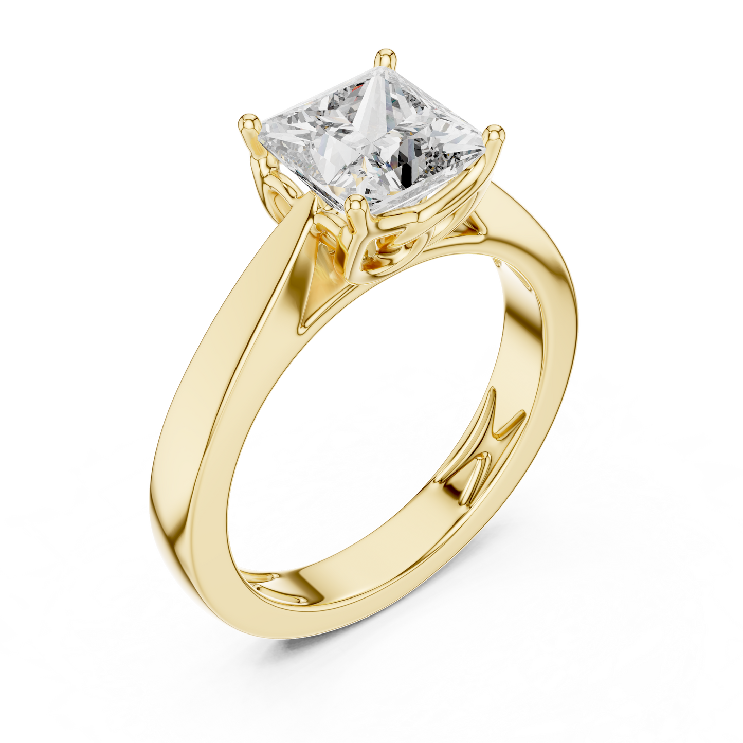 Collector Grade Princess Ring | Luxury Solid Gold Mounting | Investment Worth Engagement Jewelry