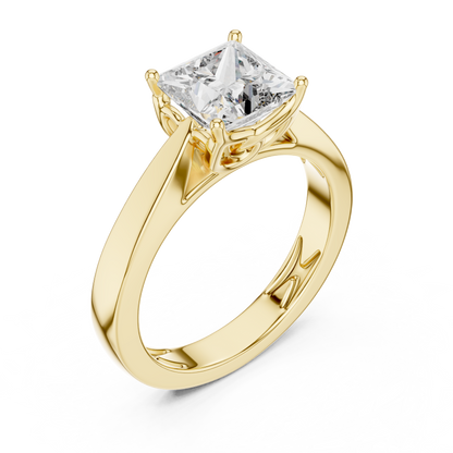 Collector Grade Princess Ring | Luxury Solid Gold Mounting | Investment Worth Engagement Jewelry