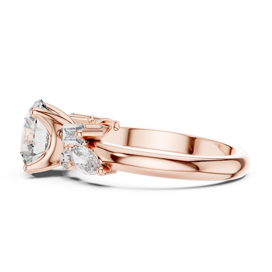 2.00CtPrismCluster™ Round Engagement Ring — Modern Multi-Stone Art Setting • Ultra-Brilliance Cut Mix