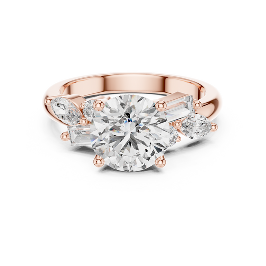 2.10CtPrismCluster™ Round Engagement Ring — Modern Multi-Stone Art Setting • Ultra-Brilliance Cut Mix