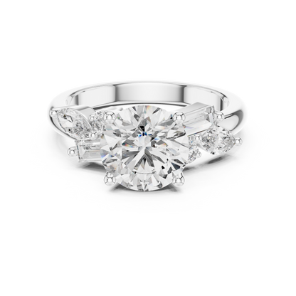 2.10CtPrismCluster™ Round Engagement Ring — Modern Multi-Stone Art Setting • Ultra-Brilliance Cut Mix