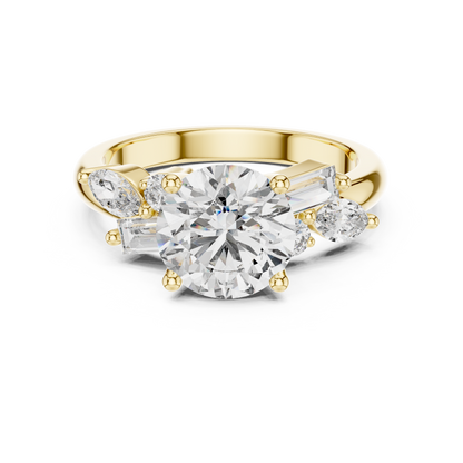 2.10CtPrismCluster™ Round Engagement Ring — Modern Multi-Stone Art Setting • Ultra-Brilliance Cut Mix