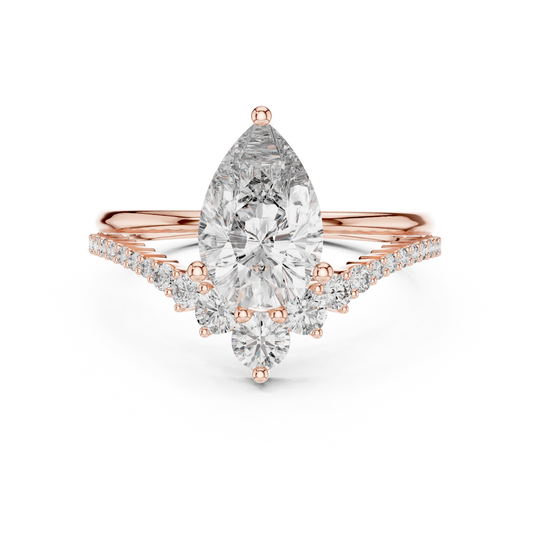 2.00Ct Pear Lab Diamond Engagement Ring • Split Shank Bridal Ring  - Gift For Anniversary