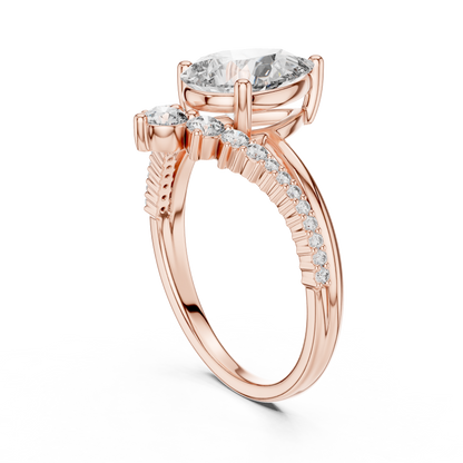2.00Ct Pear Lab Diamond Engagement Ring • Split Shank Bridal Ring  - Gift For Anniversary