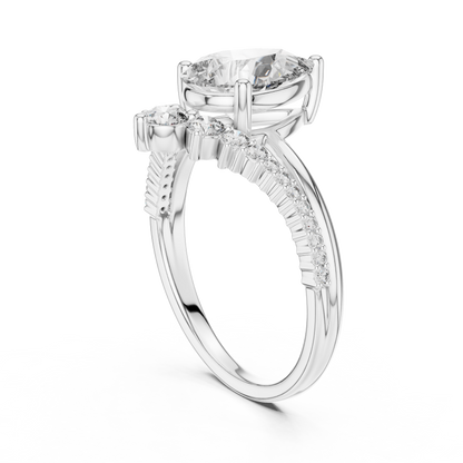 2.00Ct Pear Lab Diamond Engagement Ring • Split Shank Bridal Ring  - Gift For Anniversary