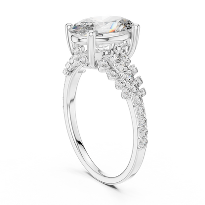 2.00CtVelouraTwine™ Oval Sparkle Ring • Multi-Row Diamond Band • Sculpted Arc Setting