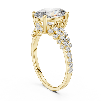 2.00CtVelouraTwine™ Oval Sparkle Ring • Multi-Row Diamond Band • Sculpted Arc Setting