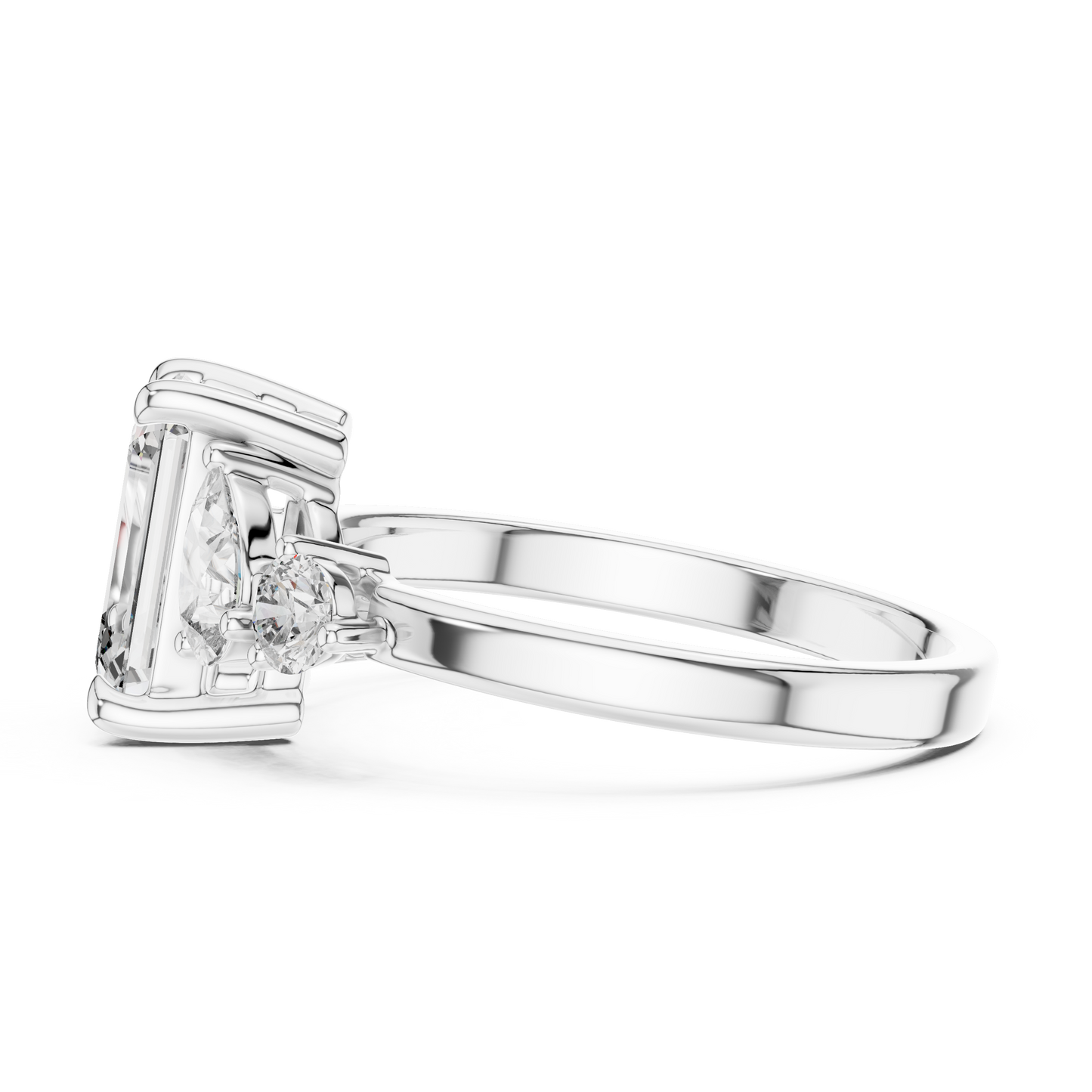 Emerald Cut Diamond Jewel | Three Stone Prestige Ring | Timeless Aristocratic Engagement Icon