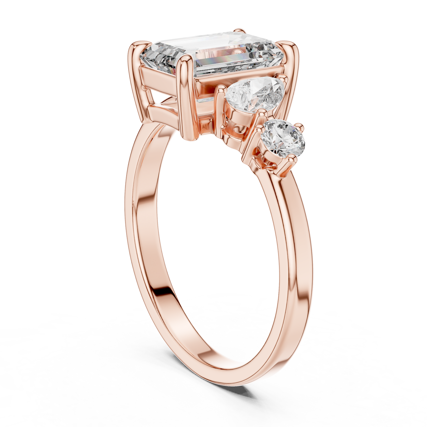 Emerald Cut Diamond Jewel | Three Stone Prestige Ring | Timeless Aristocratic Engagement Icon