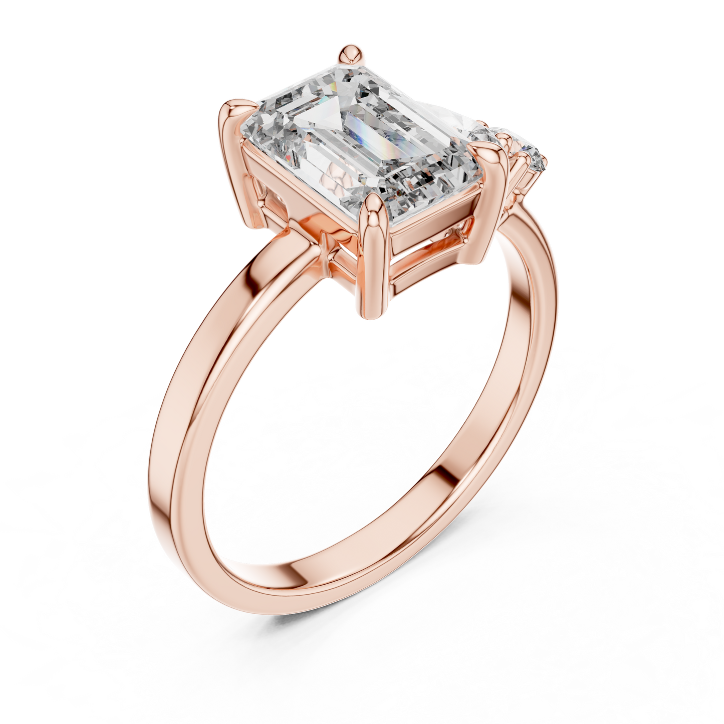 Emerald Cut Diamond Jewel | Three Stone Prestige Ring | Timeless Aristocratic Engagement Icon
