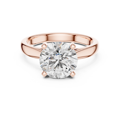 Refined Romance Design | Certified Diamond Solitaire | Exclusive Rose Silver Gold Plated Engagement Ring