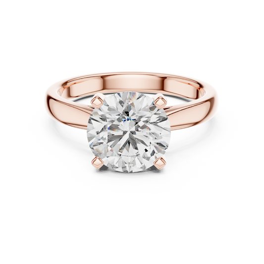 Refined Romance Design | Certified Diamond Solitaire | Exclusive Rose Silver Gold Plated Engagement Ring