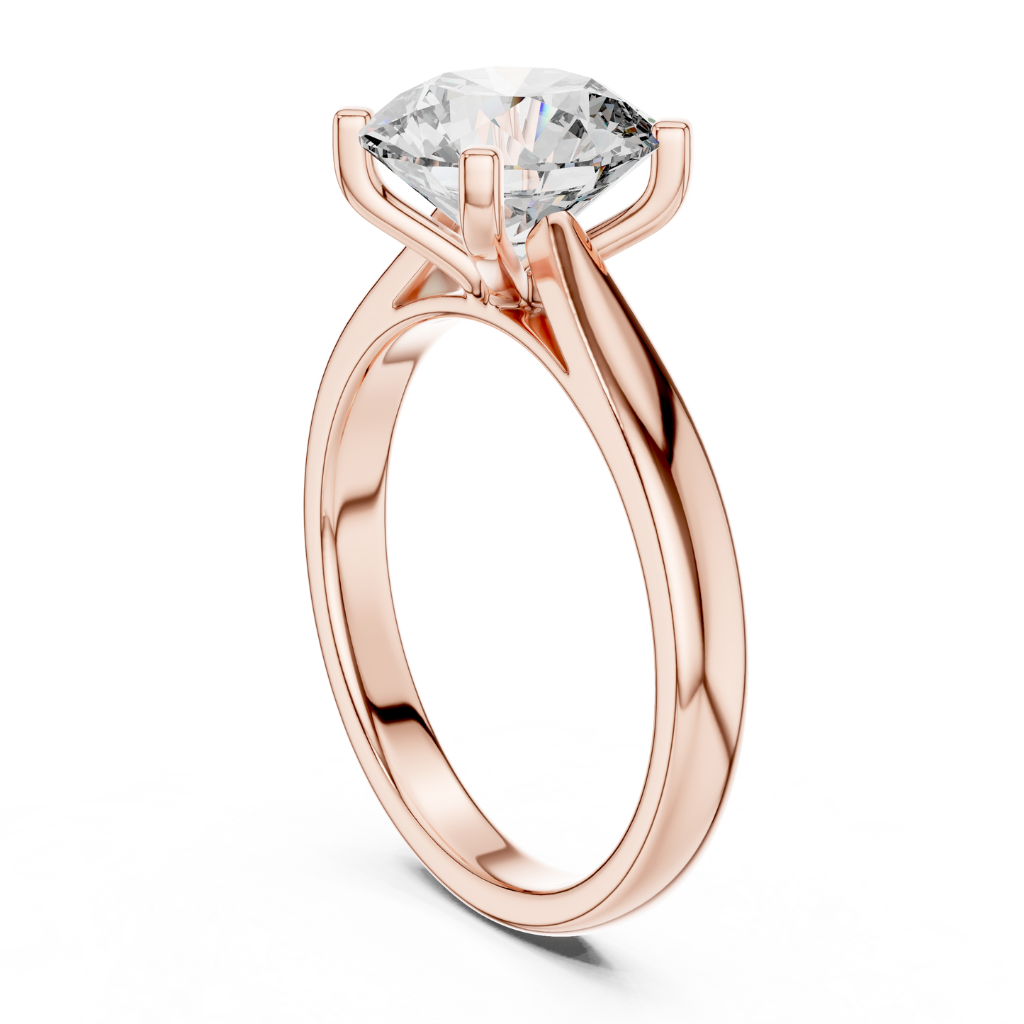 Refined Romance Design | Certified Diamond Solitaire | Exclusive Rose Silver Gold Plated Engagement Ring