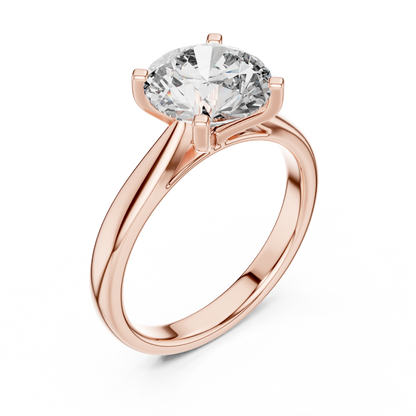 Refined Romance Design | Certified Diamond Solitaire | Exclusive Rose Silver Gold Plated Engagement Ring