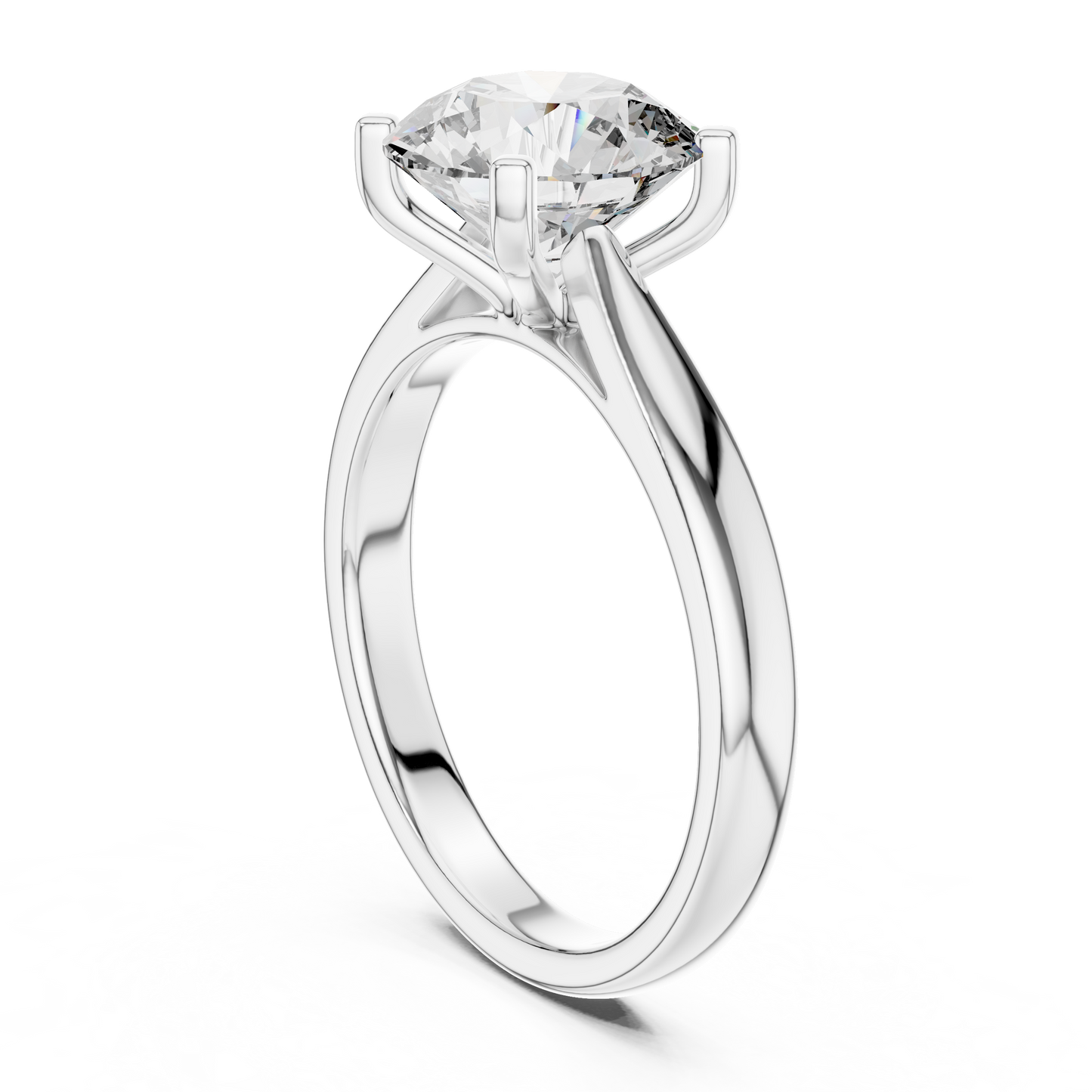 Refined Romance Design | Certified Diamond Solitaire | Exclusive Rose Silver Gold Plated Engagement Ring