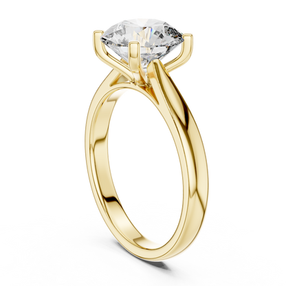 Refined Romance Design | Certified Diamond Solitaire | Exclusive Rose Silver Gold Plated Engagement Ring