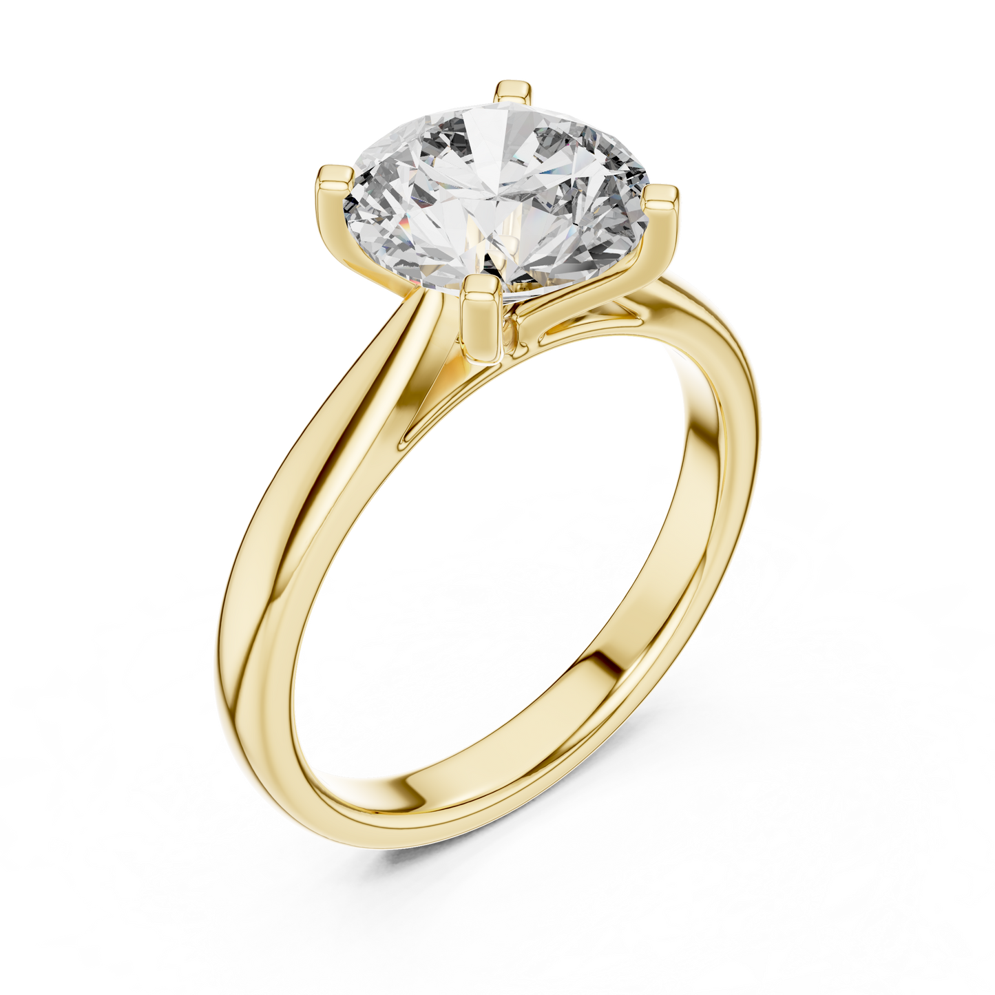 Refined Romance Design | Certified Diamond Solitaire | Exclusive Rose Silver Gold Plated Engagement Ring
