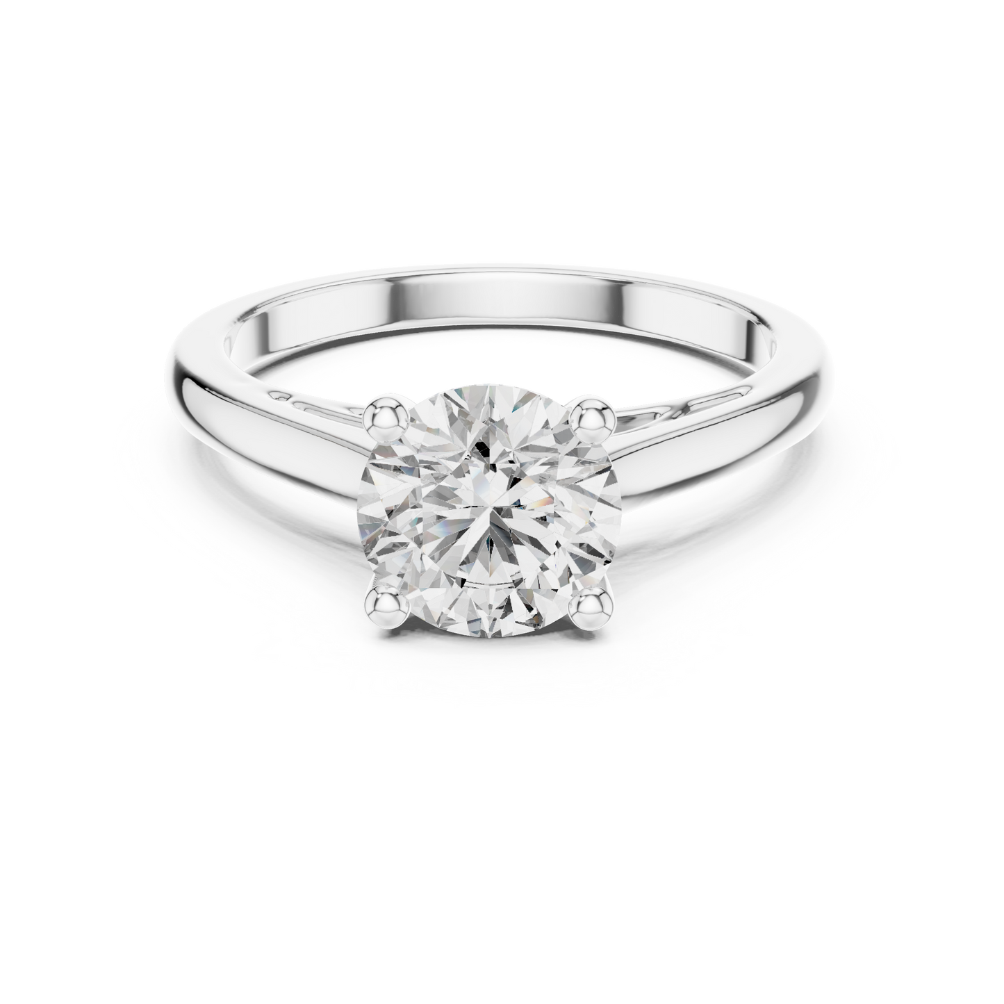1.50CtSeraphiel Round Pure Sol Ring — Classic 4-Prong • Elegant High Dome Profile - Gift for Her